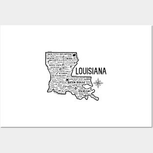 Louisiana Map Posters and Art